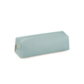 Minimalist mint green PU leather pencil case with golden zipper for cosmetics - Light Blue