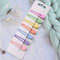 Set of seven macaron-colored geometric hair clips for girls on a white card display - Macaron Color Water Drop Hair Clips 7Pcs Set (12#)