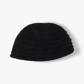 Winter-Strickfischermütze in Schwarz mit dickem, horizontal geripptem Textur-Design - Einheitsgröße / Schwarz (24B059)