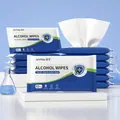 75% alcohol sanitizing wipes in a 10-pack portable blue and white pouch package - 10 Sheets Alcohol New Version Portable
