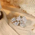 Silver artificial berry cluster with metallic finish for Christmas holiday decorations - Triple Stem Silver Berries