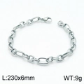 Titanium stalen schakelarmband met bloemmotief en karabijnsluiting, lengte 230mm - Staal 23cm