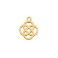 Golden stainless steel Celtic knot pendant with Evil Eye design on white background - Celtic Knot / Gold