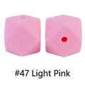 Perline ottagonali in silicone rosa chiaro 17mm per gioielli fai da te neonati - Rosa Chiaro