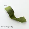 Ruban de Noël imitation lin vert mousse de 3,8 cm, rouleau de 35g pour décoration DIY - 3,8 cm Coton Lin Vert / 6 Yards