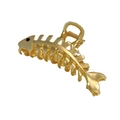 Pince à cheveux élégante en métal doré en forme d'arête de poisson avec fini poli - Pince à Cheveux Arête de Poisson Doré