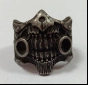 Vintage oxidized silver biker ring with punk skull mask design for men - US 7 / Vintage Color (14408)