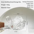 Contenitore portaoggetti in vetro trasparente a forma di cigno per gioielli e dolci - Scatola di Immagazzinaggio Multifunzionale a Forma di Cigno
