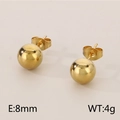 Minimalist 8mm gold-plated stainless steel ball stud earrings with polished mirror finish - Solid Gold (8mm)