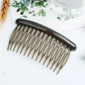 15-tooth tortoise shell brown resin hair comb for secure and stylish styling - Round 15 Teeth / Dark Gray