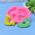 Set stampi in silicone a forma di arcobaleno e onde per saponi e candele fai-da-te - Stile Rosa Arcobaleno Nuvola Voluta