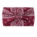 Bohemian paisley yoga headband in burgundy with retro butterfly bow style for women - Wine Red Paisley
