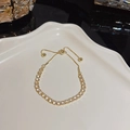 Elegant gold tennis bracelet with square-cut zircons and adjustable pull clasp closure - S175 Gold