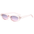 Fashionable macaron pink oval frame sunglasses with purple gradient lenses for women - Transparent Pink Frame Gradient Purple