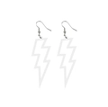 Pendientes de rayo en acrílico blanco con ganchos metálicos plateados elegantes - Blanco