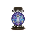 DIY diamond painting desktop ornament with colorful owl design and wooden stand - Owl