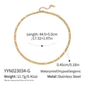 Close-up of gold Figaro chain showing 44+5cm length and 4.5mm width dimensions - Figaro Necklace (YYN023034-G)