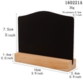Mini rectangular wooden chalkboard with wave top and natural light wood base 10cm - Small Arch
