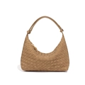 Beige geweven hobo-tas voor dames met gouden rits en stijlvolle handgreep - Khaki
