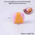 Pink cherry blossom mochi food model keychain with yellow leaf detail and size markings - Pink Rice Ball Without Hook