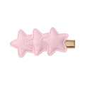 Pink star-shaped hair clip for girls with a gold metal base and soft padded fabric finish - Light Pink