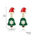 Christmas earrings featuring red Santa hats and green bells with snowflake patterns - Hat and Bell (E2308-27)