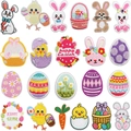 Colorful Easter embroidery patches set featuring rabbits, chicks and eggs for DIY decor - Easter Combo Style