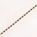 Minimalist gold tennis bracelet with alternating blue and clear round zircon gemstones - Royal Blue & White Zircon - Gold