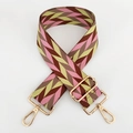 Adjustable chevron nylon bag strap with gold metal hooks on a white background - Multicolor Splicing No.9