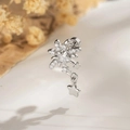 Sparkling silver snowflake cartilage stud earring with cubic zirconia and star charms - Silver Starburst Tassel Style (DZ014-8#)