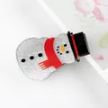 Sparkly silver snowman hair claw clip with red scarf and black hat festive accessory - Silver Glitter Snowman