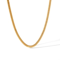 Dettaglio collana a catena piatta dorata, larghezza 0,4 cm e lunghezza regolabile 40+5 cm - Stile Catena a Serpente Piatta Dorata (HC-N40174)