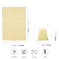 Turkish cotton beach towel in yellow stripes with matching backpack and tassels - Yellow