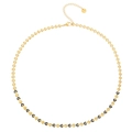 Golden and black heart-shaped link necklace in stainless steel with lobster clasp - Gold Black