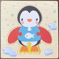 Cartoon penguin wooden puzzle toy for kids early educational enlightenment and learning - 1 Penguin Jm