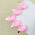 Set of 5 sweet pink heart-shaped hair clips for girls on elegant white display card - Pink Heart / 5 Pieces (OPP Bag)