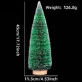 Mini 45cm sisal Christmas tree with snow effect and wooden base for tabletop decor - No Packaging / 45CM Grass Green