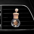 Car air vent perfume bottle with Hello Kitty chocolate ice cream charm and wood cap - Brown Kitty Ice Cream / Air Vent Empty Bottle