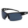 Outdoor sports cycling sunglasses with matte black frame and dark grey tinted lenses - Black Gray