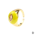 Adjustable gold ring with fluorescent green enamel and orange marquise gemstone - Lime Green Enamel-Orange Marquise Zirconia