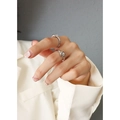 Minimalist silver knot ring in polished stainless steel for a modern stacked look - US 7 / Steel
