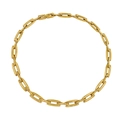 Vista dettagliata della collana in acciaio inossidabile placcato oro 18K a maglie rettangolari - Collana / Oro