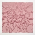 Elegant soft matte pink silk-like satin square scarf with smooth draped texture - Pink (14#)