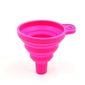 Imbuto pieghevole in silicone rosa con design salvaspazio e pratico foro per gancio - Imbuto Telescopico Tondo (C1C5F) / Rosa (C1C5F)