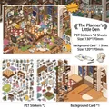 DIY scene stickers with cozy bedroom theme for scrapbooking and creative deco - Type P's Nest