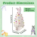 Luce notturna albero di Pasqua in ceramica bianca con orecchie di coniglio e gemme - Albero con Orecchie di Coniglio Bianco (Spina USA)