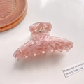 Pink acetate hair claw clip with marble texture for elegant women's hairstyling - 8.5cm / Floral Pink