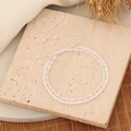 Detail of double-layer beaded bracelet with white and clear crystal glass beads - White