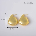 Minimalistische goldene geometrische Ohrringe mit abgestuften Tropfen und Glanzfinish - Fächer / A083-Fächer Gold