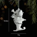 White glitter ski figurine Christmas ornament hanging decoration for holiday display - Snowman Style 1